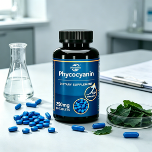 Factory Wholesale OEM Pure Natural Phycocyanin Powder E6/E18/E25/E40 Blue Spirulina Phycocyanin <b>Tablet</b> Capsules for Immune 250mg - Product Image 1