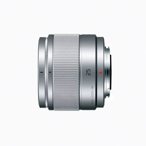 Objectif standard à focale fixe Panasonic Micro Four Thirds 25 mm pour système F1.7 LUMIX G ASPH. Argent H-H025-S - Product Image 1
