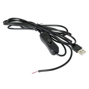 Usb 2.0 laki-laki perempuan ke 2 kabel kabel ujung terbuka kabel ekor babi hitam 0.3m 1m 2m 22awg 20awg 24awg kabel 2464 - Product Image 5