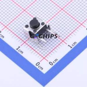 TS-1093C-A3B2-D1 Tactile Switch Bent Lead Through Hole-4P,6x6mm Single Pole Single Throw Round Button 1.8N Right Angle Insert - Product Image 1