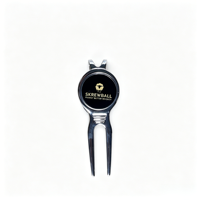 Fourche à divot de golf personnalisée avec logo et clip, en alliage de zinc poli, outil de réparation de green, accessoire de golf avec illustration personnalisée, commande en gros