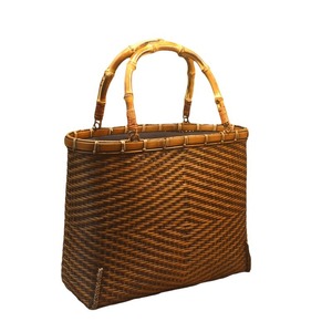 Handmade Bamboo Woven Tote Bag Solid Pattern Women's Carryall For Tea Storage And Daily Use - Product Image 5