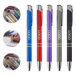 Stylet économique en aluminium avec pointe en caoutchouc souple, logo gravé sur mesure pour appareils mobiles, stylo bille cadeau - Product Image 1