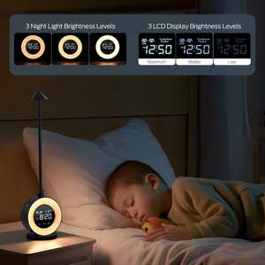 Lampe de chevet intelligente à LED moderne alimentée par USB, réveil numérique pour la maison, la chambre à coucher, la table de chevet, le bureau - Product Image 3