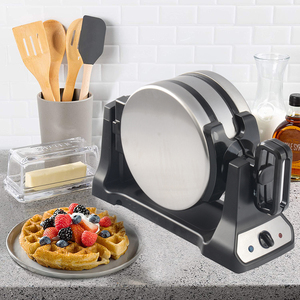 Machine à gaufres rotative belge en acier inoxydable, bouton rapide, 3 signaux sonores, <span class=keywords><strong>gaufrier</strong></span> <span class=keywords><strong>rotatif</strong></span> de 1 pouce d'épaisseur - Product Image 3