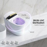 Toilette intelligente moderne avec télécommande, siège chauffant, siphon en P et siphon en S