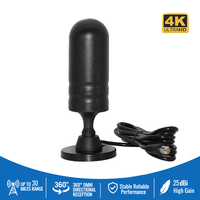 Antenne TV numérique magnétique 4K 1080P pour intérieur, prise en charge des chaînes locales gratuites, pour maison, camping-car, camping, antenne HDTV portable avec câble de 3 m