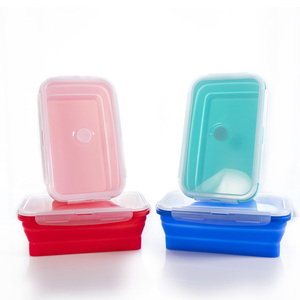 Hộp Đựng Cơm Trưa Bento Chống Rò Rỉ 1200ML Hộp Đựng Thức Ăn Có Thể Gập Lại Bằng Silicon - Product Image 4