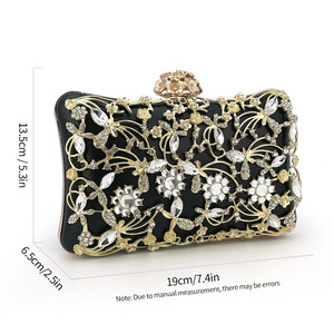 New Design Elegant Dinner Party <b>Clutch</b> Handbag Metal Handle Cosmetic Bag Women <b>Wedding</b> Bride Evening Bags - Product Image 6