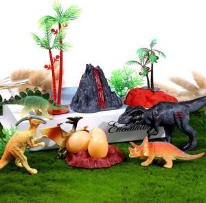 Set de 15 Piezas para Decoración de Pastel de Dinosaurios, Volcán, Nido de Dinosaurio, Palmera, Pterodáctilo, Artículos para Fiestas de Cumpleaños de Niños, Decoración para Pastel - Product Image 5