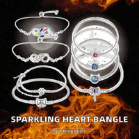 Bracelet en laiton Shenzhen Capstan léger et lisse avec fermoir cœur étincelant, certifié CE, idéal pour un usage quotidien ou comme cadeau