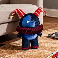 Peluche personnalisée de luxe, ours clown gothique sombre, jouet en peluche personnalisable, poupée en peluche cousue