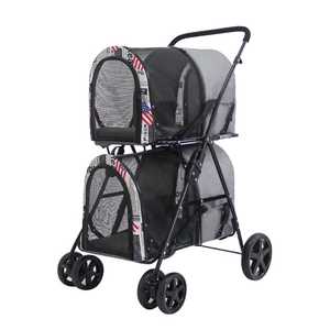 Grande <span class=keywords><strong>Poussette</strong></span> de Voyage de Luxe à 4 Roues Double <span class=keywords><strong>Poussette</strong></span> pour Animaux de Compagnie pour Chats Chiens - Product Image 4
