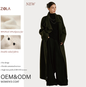 <span class=keywords><strong>Cappotto</strong></span> da <span class=keywords><strong>Donna</strong></span> Fatto a Mano con Collo Alto in Misto <span class=keywords><strong>Lana</strong></span> e Alpaca <span class=keywords><strong>di</strong></span> Alta Qualità, Nuovo Arrivo Autunno-Inverno 2025 - Product Image 1