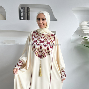 Robe ample imprimée Dubaï Turquie Kaftan Musulman à franges Manches chauve-souris Abayas Robes <span class=keywords><strong>Femme</strong></span> Caftan Vêtements Islamiques - Product Image 2