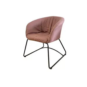 Sedia da soggiorno all'ingrosso moderna per il tempo libero divano singolo sedia mobili in metallo fiore velluto accento sedia