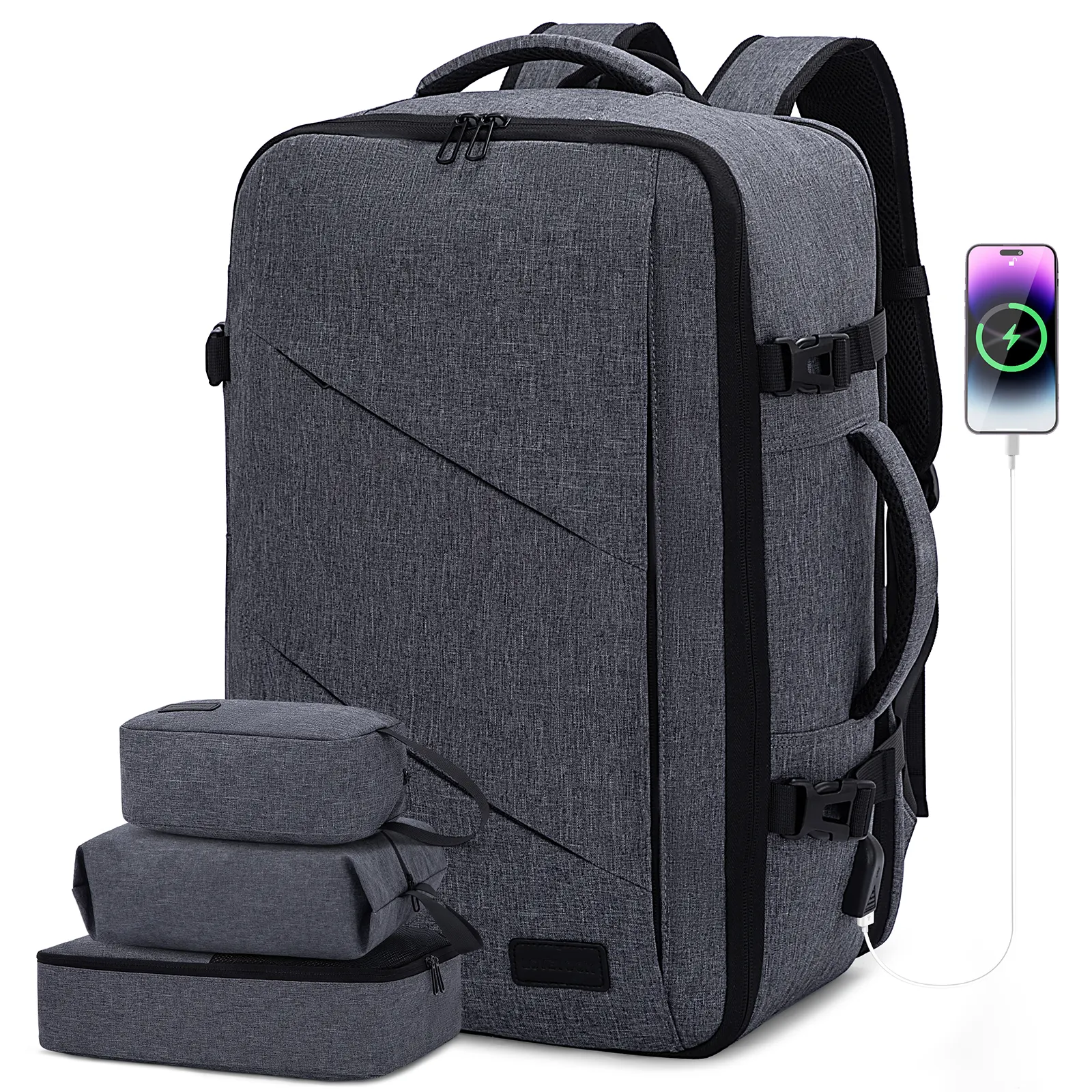 2024 नई शैली के लववे 40 एल मल्टीफंक्शनल स्मार्ट बैकपैक के साथ पुरुषों के बिजनेस लैपटॉप यात्रा बैकपैक बैग