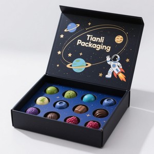 Caja de comida de Impresión digital personalizada al por mayor caja de chocolate con tema de planeta caja magnética con inserto de plástico y cubierta de papel - Product Image 5
