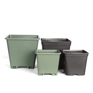 저렴한 도매 친환경 블랙 스퀘어 야외 대형 정원 1 <span class=keywords><strong>2</strong></span> <span class=keywords><strong>3</strong></span> 5 7 10 갤런 심기 플라스틱 보육 꽃 식물 화분 - Product Image 2