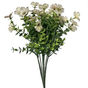 Bouquet de fleurs artificielles en eucalyptus violet, bouquet de feuilles d'eucalyptus en soie, arrangement décoratif - Product Image 2