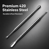Pousse-cuticules professionnel en acier inoxydable 420, double extrémité, pour éliminer les peaux mortes, outils de manucure et pédicure pour salon et usage domestique
