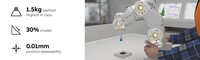Bras robotisé six axes IRB6640-235 avec composants PLC intégrés, protection IP65, charge utile de 1,5 kg pour palettisation, gravure, soudage
