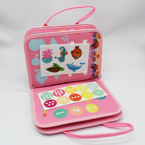 Jouet éducatif Montessori pour enfants, tableau d'activités rose sirène, livre silencieux, ressources pédagogiques, livre d'activités en feutre pour filles - Product Image 5