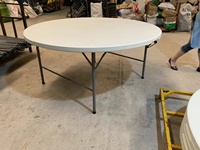 Table et chaises pliantes rondes en plastique portables de 4 pieds, 5 pieds, 6 pieds pour événements