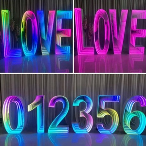Letras y Números de Espejo Infinito Multicapa Personalizados, Letrero LED Dinámico con Efecto Abismo, Decoración Luminosa - Product Image 6
