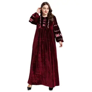 De gros robe moderne hijab-Robe longue et élégante de type Caftan pour femmes musulmanes, vêtements islamiques (sans Hijab), tenue de Hijab