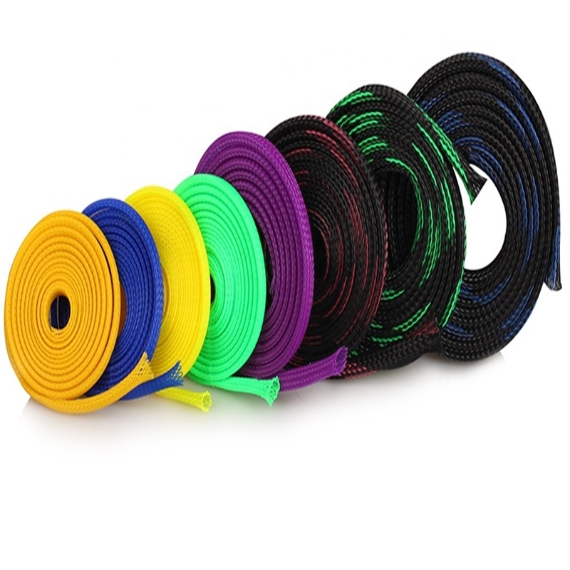 PET Expandable Braided Sleeve Cord Protector Wire Loom Tubing Cable Sleeve