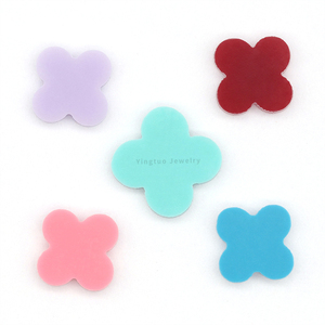 Vendita calda <span class=keywords><strong>rosa</strong></span> <span class=keywords><strong>agata</strong></span> sintetica gemma di <span class=keywords><strong>pietra</strong></span> quattro foglie di trifoglio allentato gemma per la creazione di gioielli con trattamento termico - Product Image 3
