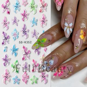 Pegatinas 3D en relieve con diseño floral para uñas, estilo coreano, transparentes, con pétalos suaves, calcomanías de pétalos, estética coqueta, para manicura nupcial - Product Image 4