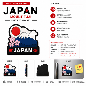 Imán de nevera de PVC suave del Monte Fuji de Japón, imán de nevera 3D con diseño de Sakura, recuerdo, regalo - Product Image 3