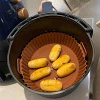 Moule rond réutilisable en silicone de qualité alimentaire de 8 pouces pour friteuse à air, idéal pour la cuisson et la pâtisserie à la maison – Vente chaude