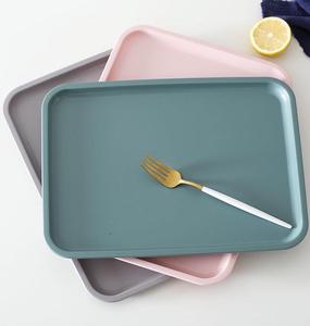 High quality fast food tray Nordic style solid color dinner plate non-slip plastic restaurant hotel food tray