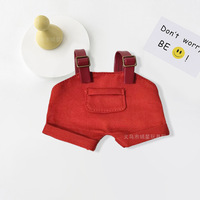 Vêtements de poupée 8 couleurs Salopette courte de pêcheur en coton pour poupée en peluche Vente en gros