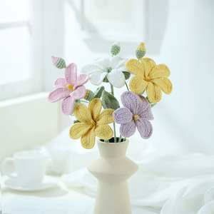 क्रोकेट टुंग तेल फूल एकल क्रोकेट फूल बुना सजावटी कृत्रिम बुना हुआ फूल वैलेंटिन की माताओं के दिन उपहार - Product Image 1