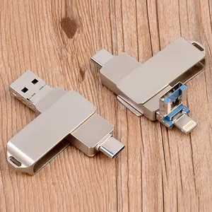 Unità Flash per telefono USB C Lightning Micro USB metallo Mobile 2 in 1/ 3 in 1/ 4 in 1 2.0/3.0 USB Flash Drive, 16GB 32GB 64GB 128