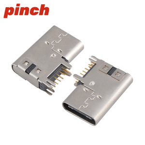 Conector Hembra Tipo C 6P SMD Empotrado Horizontal con Abrazadera para Carga y Datos L7.35 - Product Image 3