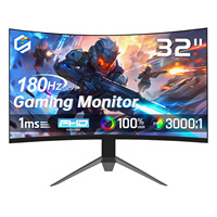Écran LCD de jeu 32 pouces 1K 180Hz 2K 165Hz 1ms, écran d'ordinateur incurvé LED 27 pouces 1800R avec interfaces HD DP VGA