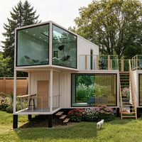 Villa de luxe préfabriquée sur mesure, hôtel, maison en conteneur à ossature acier, maison en bois, cabane 2 chambres, salle de bain, cuisine