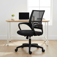 Chaise de bureau pivotante Vantervi, moderne, exécutive, ergonomique, réglable en hauteur, dossier à ailes, en maille, avec support lombaire, base en acier fixe