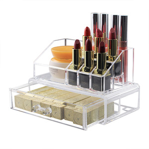 Caja de almacenamiento de maquillaje acrílico transparente, cajón superior, productos de belleza para el cuidado de la piel, acabado de escritorio, cosméticos, sala de estar adecuada - Product Image 2