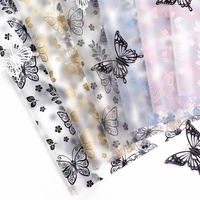 Papier Nosa et papier glassine personnalisés, imperméables et mats, pour emballages de fleurs fraîches, matériel d'emballage floral, thème Saint-Valentin Papillon Amour