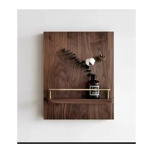Solid Wood <b>Wall</b> Mounted Storage Rack With <b>Hooks</b> For Home Living Room <b>Key</b> And Mail Organizer Rectangle Shape Multipurpose - Product Image 3
