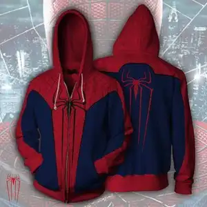 3D пальто с принтом Ecoparty супергерой Удивительный Человек-паук с изображением Человека-паука куртка толстовки с капюшоном и свитшоты для костюмированной вечеринки для маленьких девочек, Повседневный плащ с капюшоном