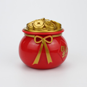 Lucky Money Bag Piggy Bank Red Gold Coin Jar Birthday Spring Festival Decoration Ornament Small Size Plastic - Product Image 3