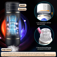 Masturbateur masculin, chatte de poche, gobelet de masturbation automatique, vibrateur intelligent à commande vocale, jouet sexuel pour l'entraînement du pénis