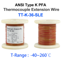 Câble de compensation pour thermocouple isolé de type K, à tolerance stricte, à âme pleine, classe I ANSI, en PFA, pour extension de thermocouple